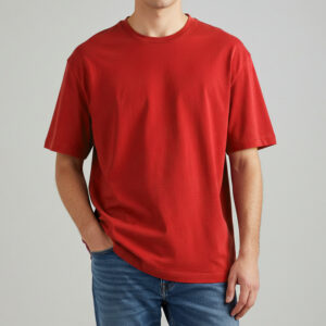 Plain Red Premium Cotton Terry Oversized T-Shirt for Men