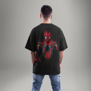 Spider Man Black Men's Oversized T-Shirt