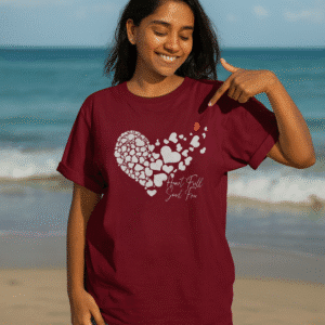 Women’s Oversized Maroon T-Shirt – Heart Full Soul Free