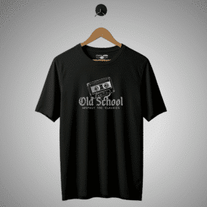 Old School Cassette T-Shirt | Regular Fit 100% Cotton Black Tee