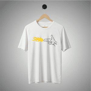 Pew Pew Graphic T-Shirt | Regular Fit 100% Cotton White Tee
